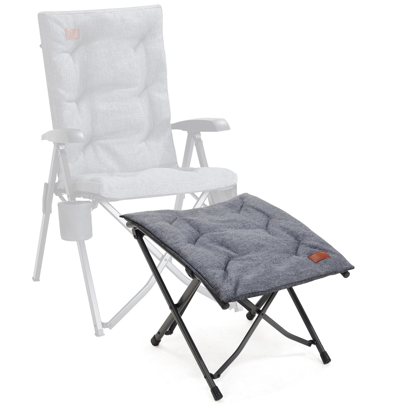 EVER ADVANCED Folding Camping Footrest – Padded Steel Leg Rest with Bag