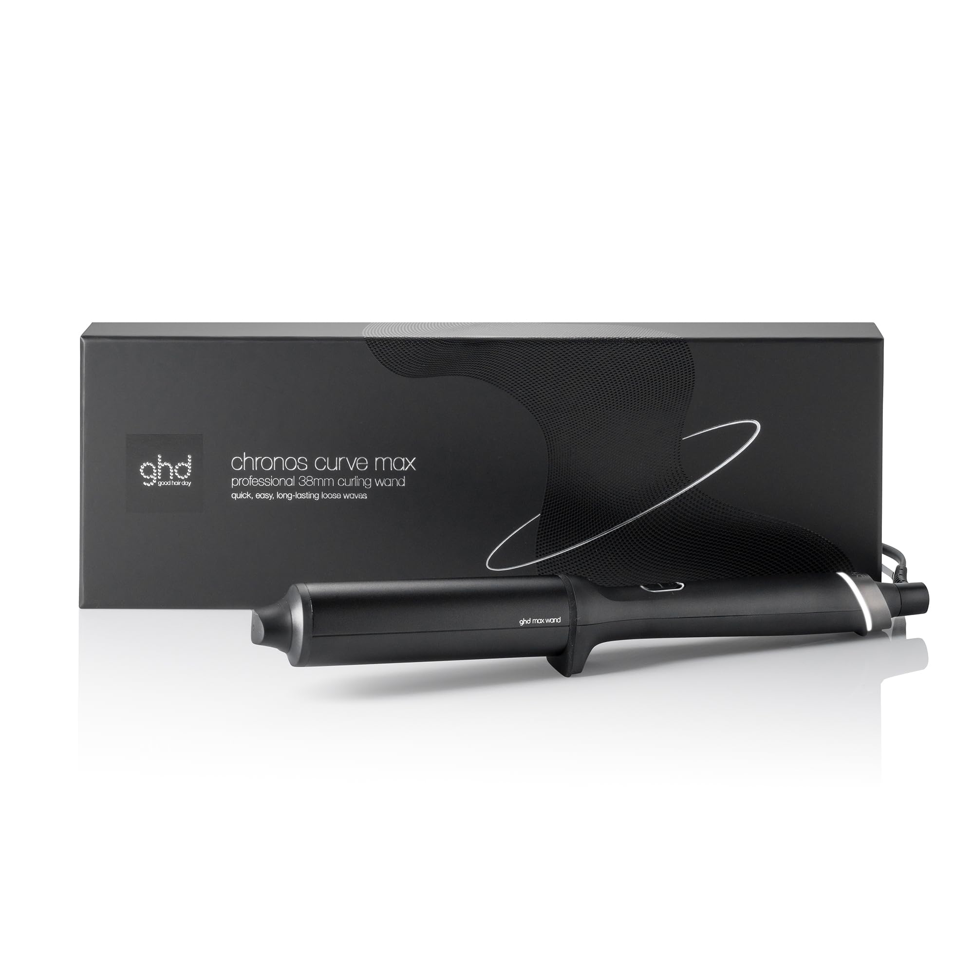 ghd Chronos Curve Max Wand 38mm Hair Curler for Loose Waves – Black