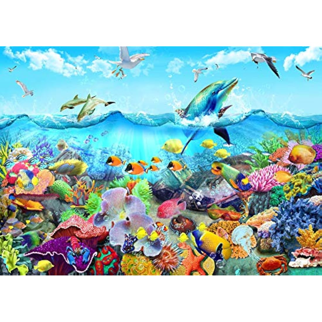 HUADADA Ocean World Jigsaw Puzzle for Adults | 1000 Piece Sea Coral