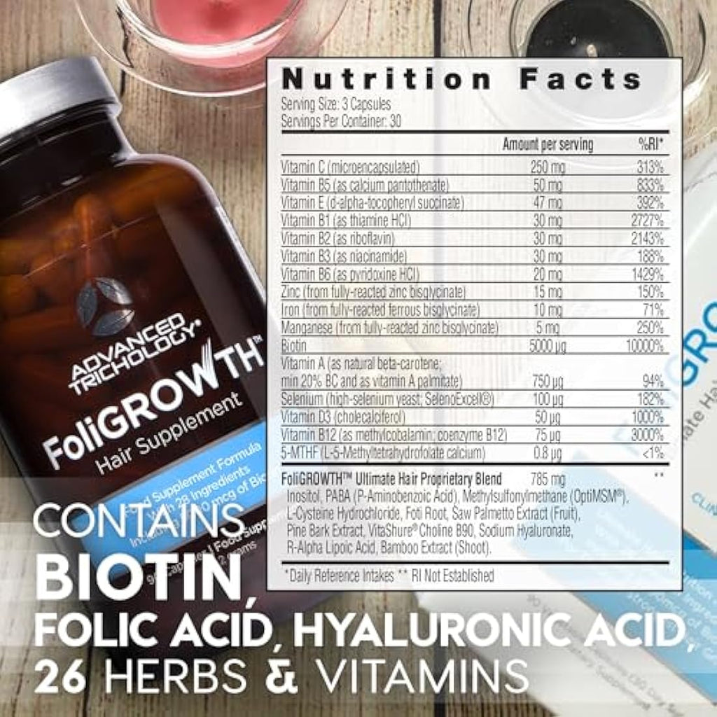 Advanced Trichology FoliGROWTH Hair Growth Supplement - 120 Capsules