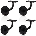 Jolof Store Matt Black Handrail Brackets for Stair Bannisters – 4 Pack