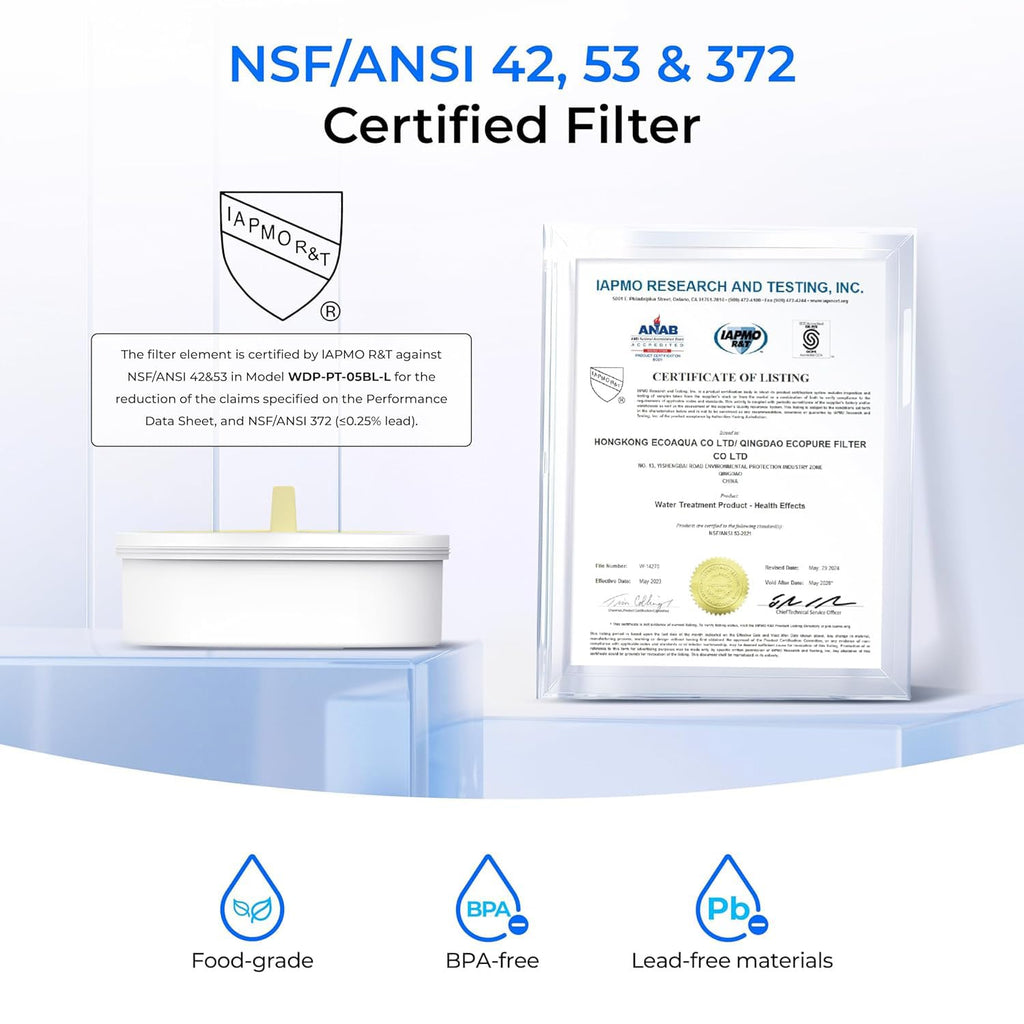 Waterdrop Glass Water Filter Jug | 1.5L Pitcher with 5-Stage Filtration