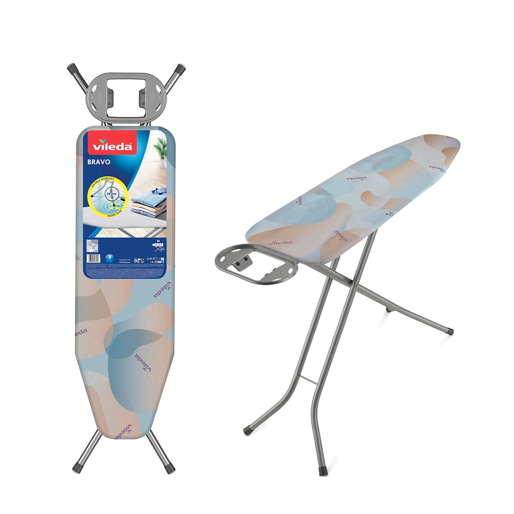 Vileda Bravo Ironing Board – Blue Medium Steam Permeable Metal 120x38cm
