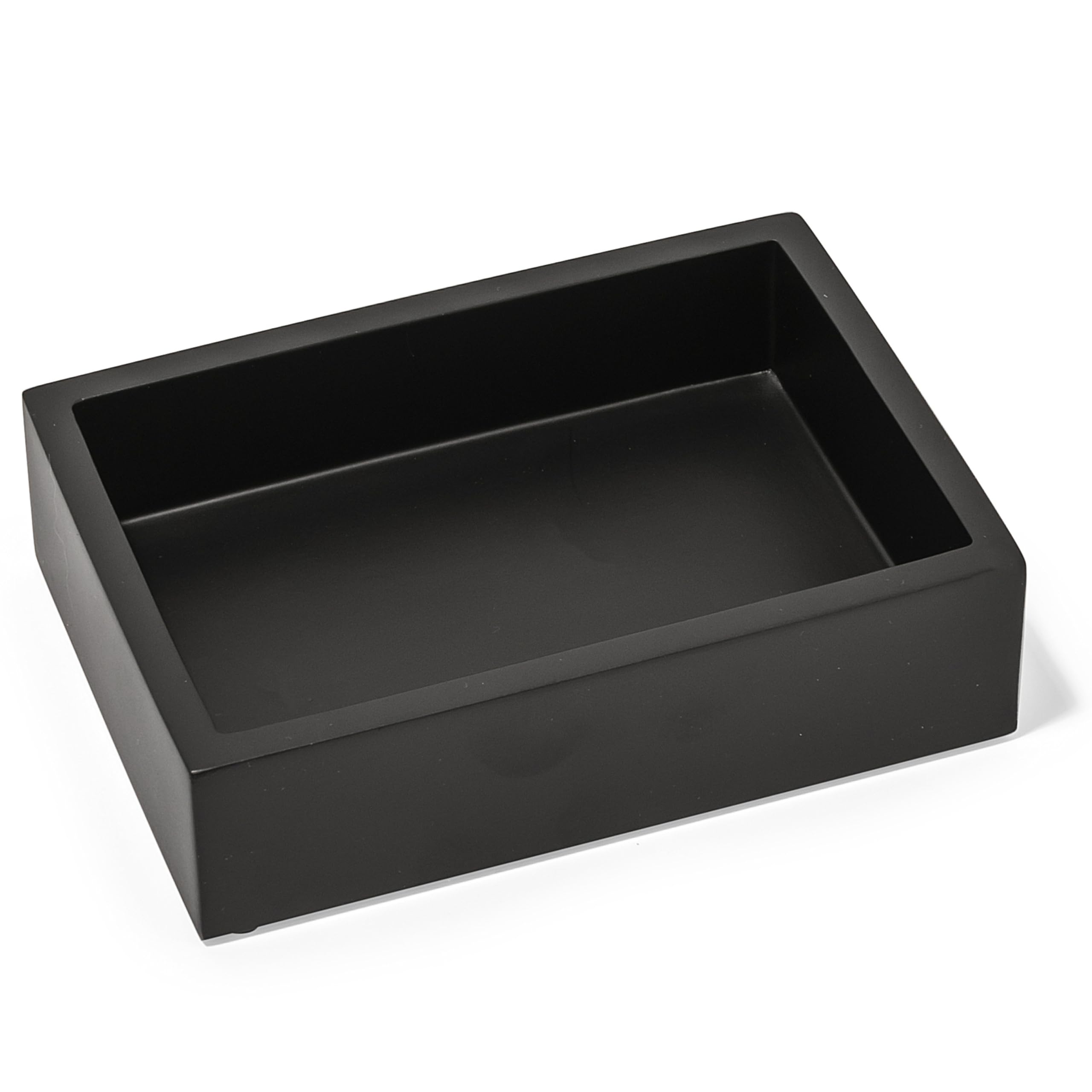 Yew Design Matte Black Resin Soap Dish – Rustproof Square Holder