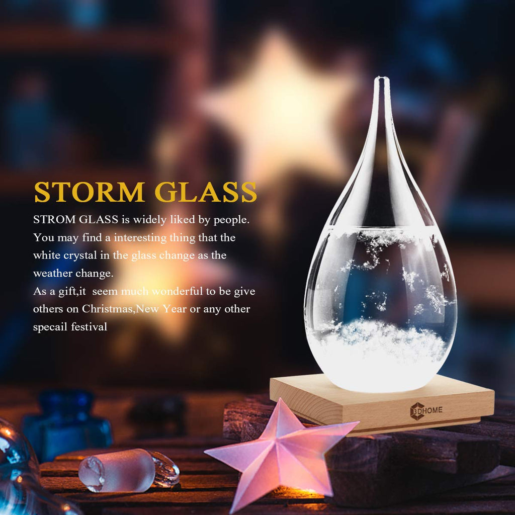 Jolof Store Storm Glass Weather Station – Water Drop Desktop Barometer