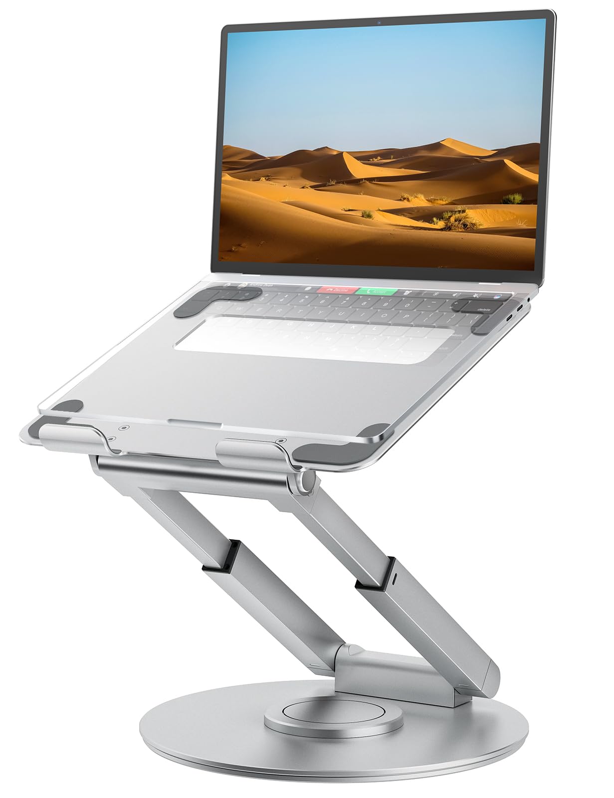 Tounee Telescopic Laptop Stand | 360 Swivel Sit-to-Stand Riser | Black