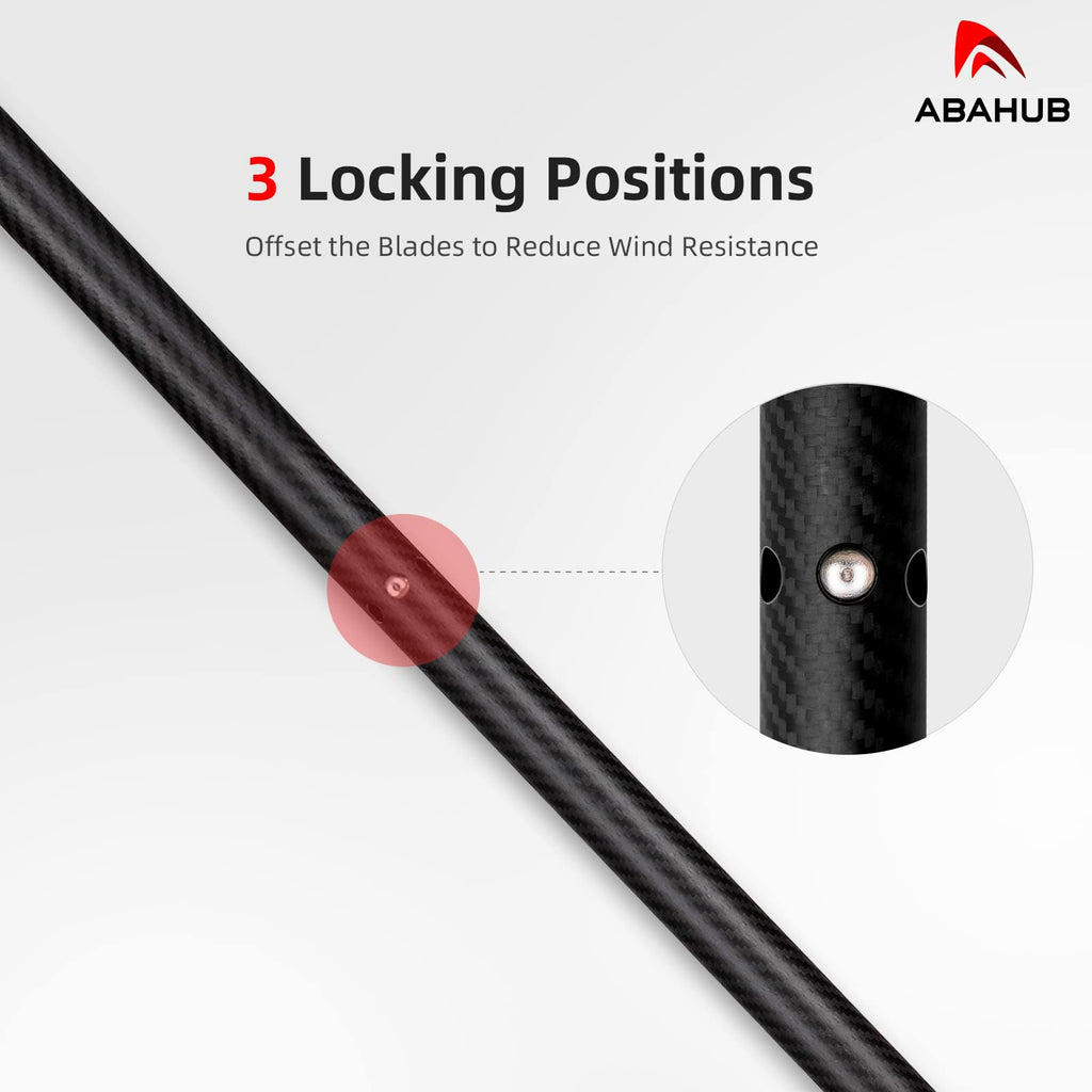Abahub Carbon Fiber Kayak Paddle | 90.5 Inch Lightweight Oar with Leash
