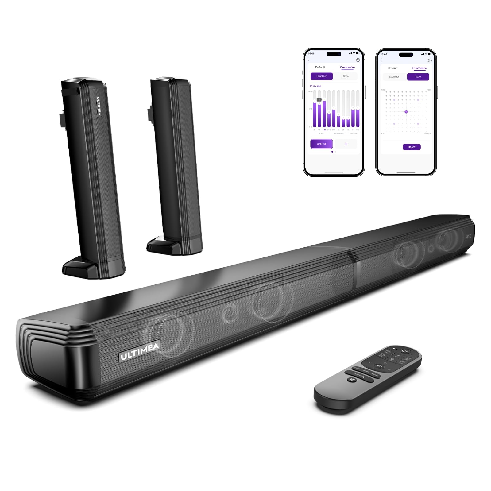 ULTIMEA Apollo S40 Pro 2.2ch Soundbar | 100W Detachable Bluetooth 5.3
