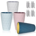 4-Piece Wall Mount Toothbrush Holder and Reusable Cup Set