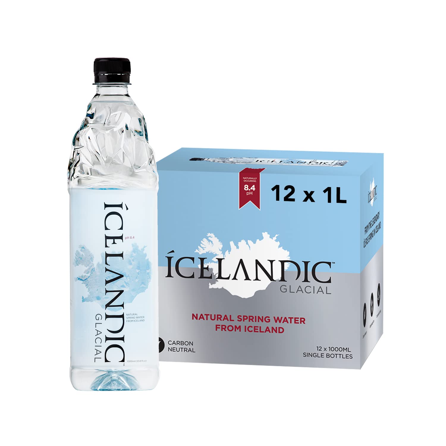 Icelandic Glacial Still Water – Naturally Alkaline, 1L rPET (12 Pack)