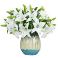 Olrla 20pcs White Real Touch Artificial Tiger Lily Flowers for Weddings