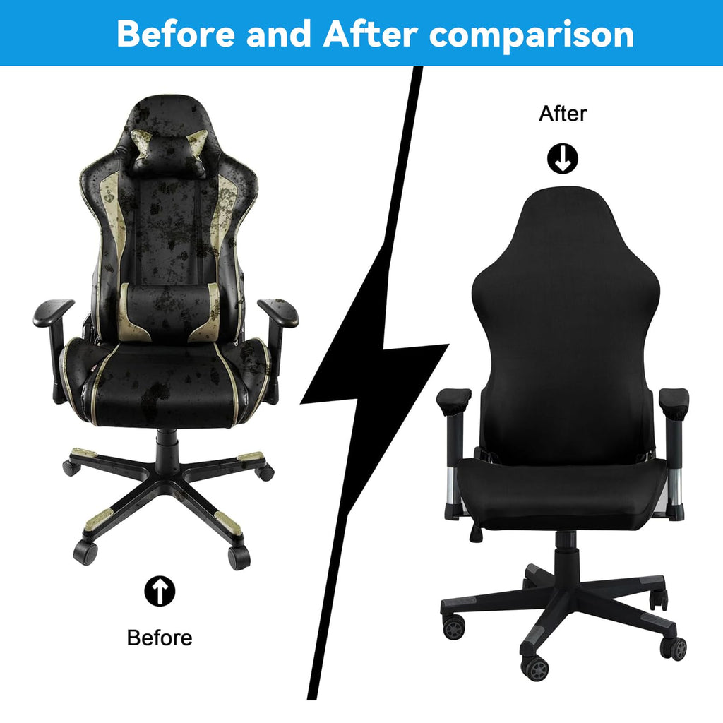 Luckwaii Gaming Chair Cover 6 Pcs Office Chair Covers Stretch Removable - image 4