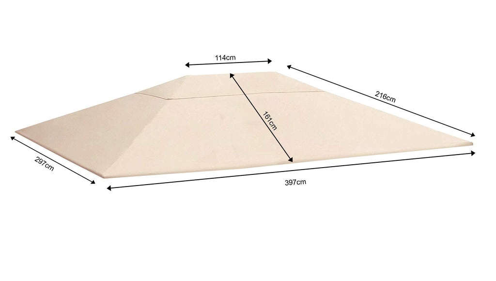 Replacement Roof for 3x4m Garden Pavilion - Beige Polyester