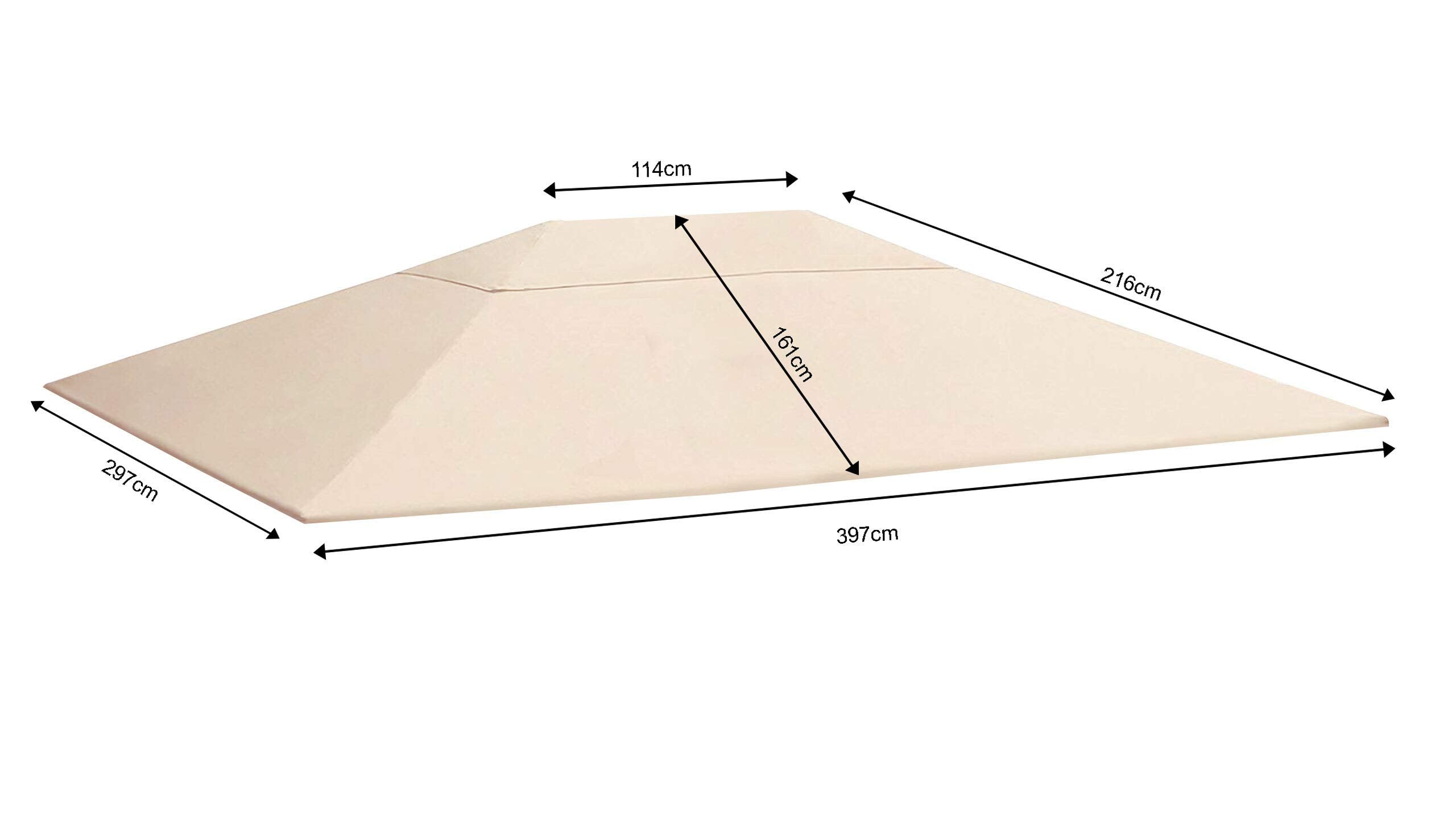 Replacement Roof for 3x4m Garden Pavilion - Beige Polyester