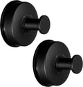 JOMOLA 2PCS Stainless Steel Suction Cup Towel Hooks – Matte Black