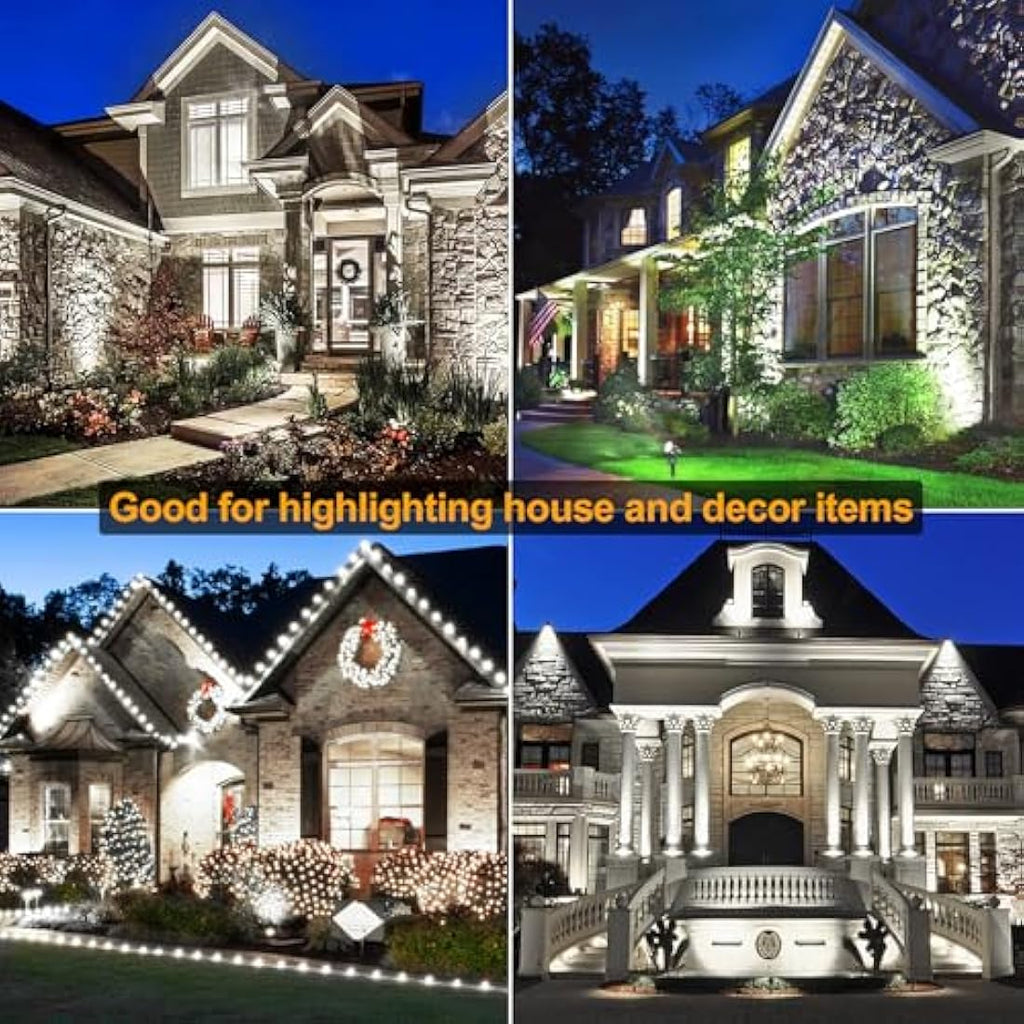 NATPOW 6-in-1 LED Garden Spike Lights | IP65 Waterproof 6000K Spotlight