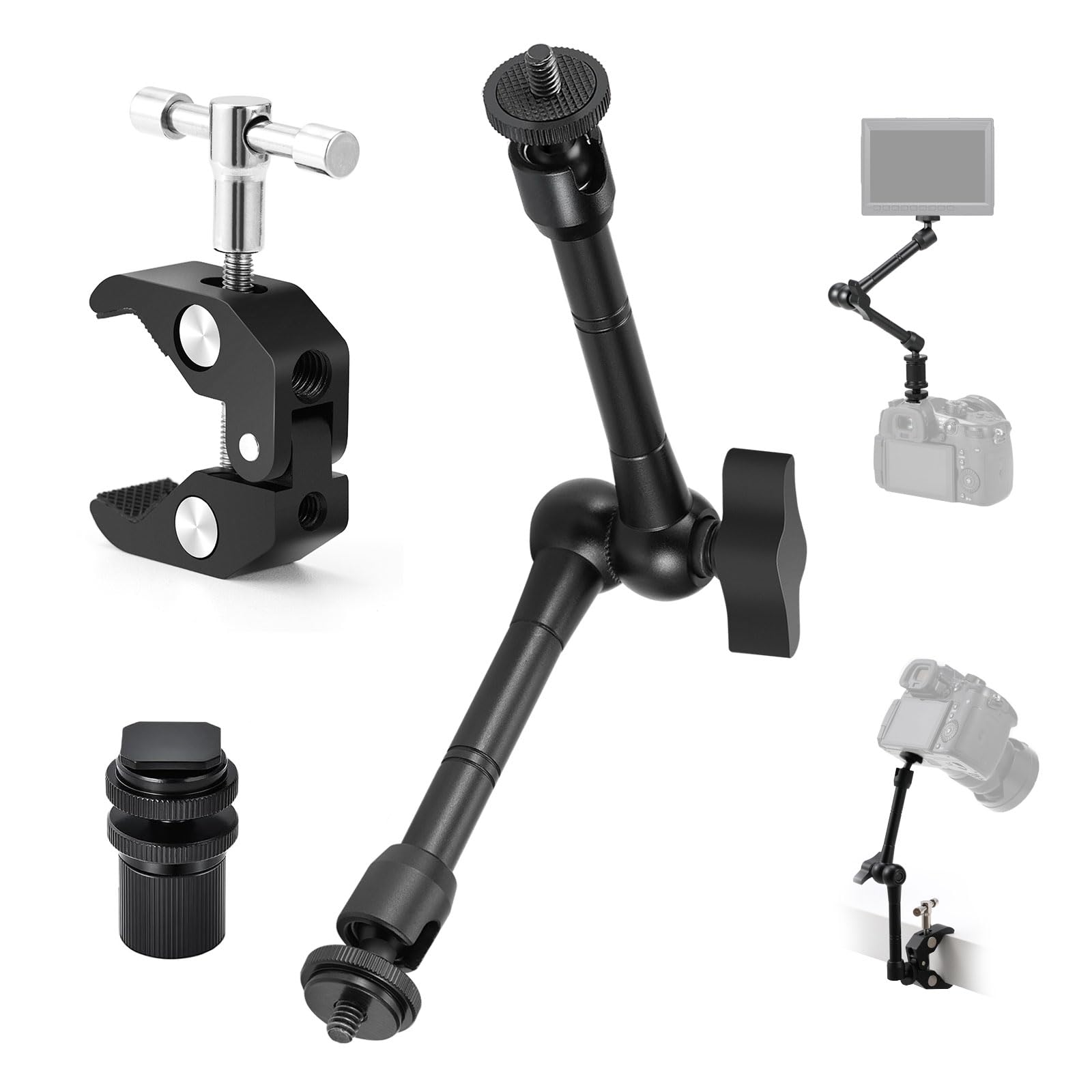 TARION 11" Magic Arm with Super Clamp – Flexible Camera Mount