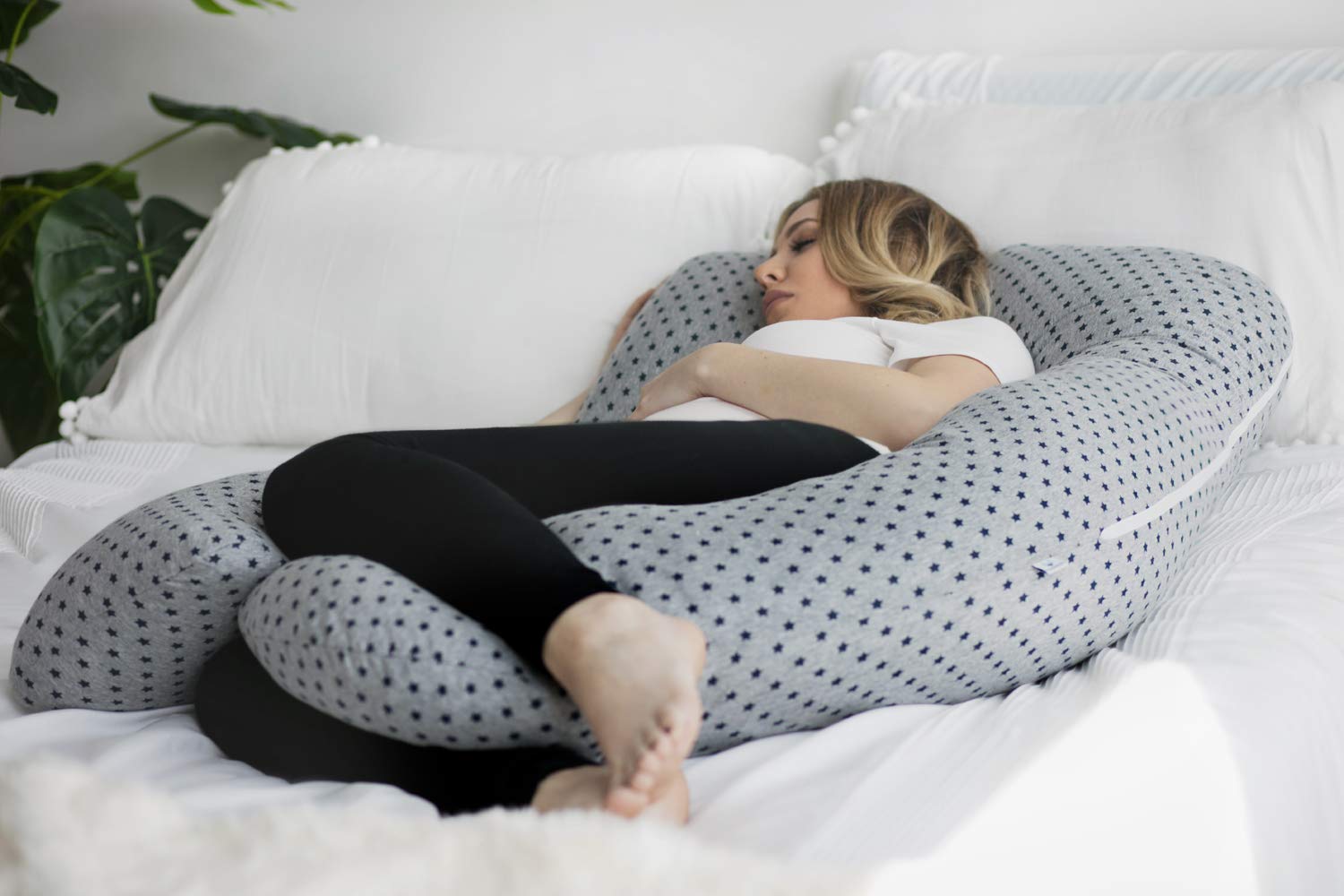 PharMeDoc U-Shaped Pregnancy Pillow | Full Body Support Jersey Cover