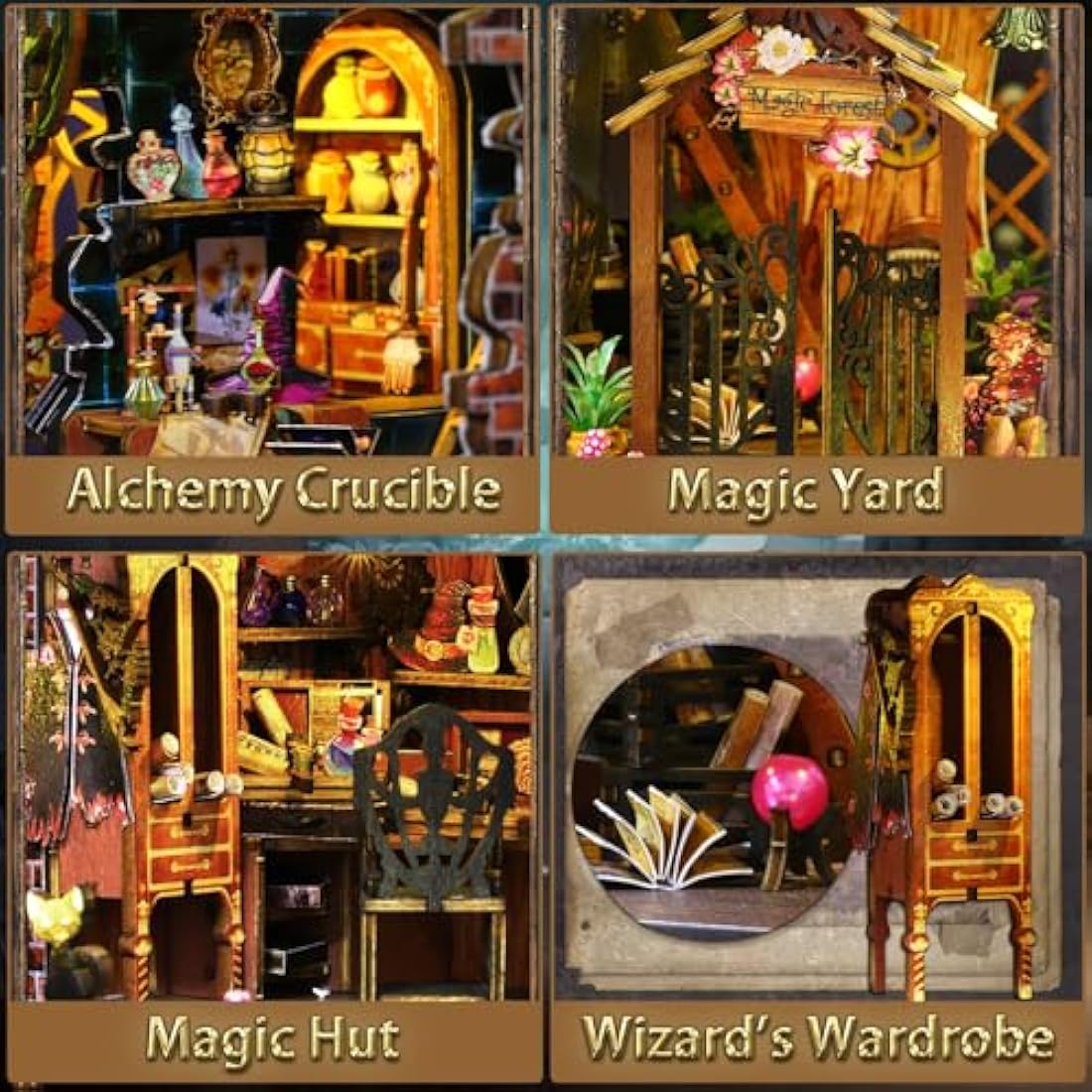 Mostop Magic Spirit DIY Miniature Dollhouse Kit - Wooden House with LED