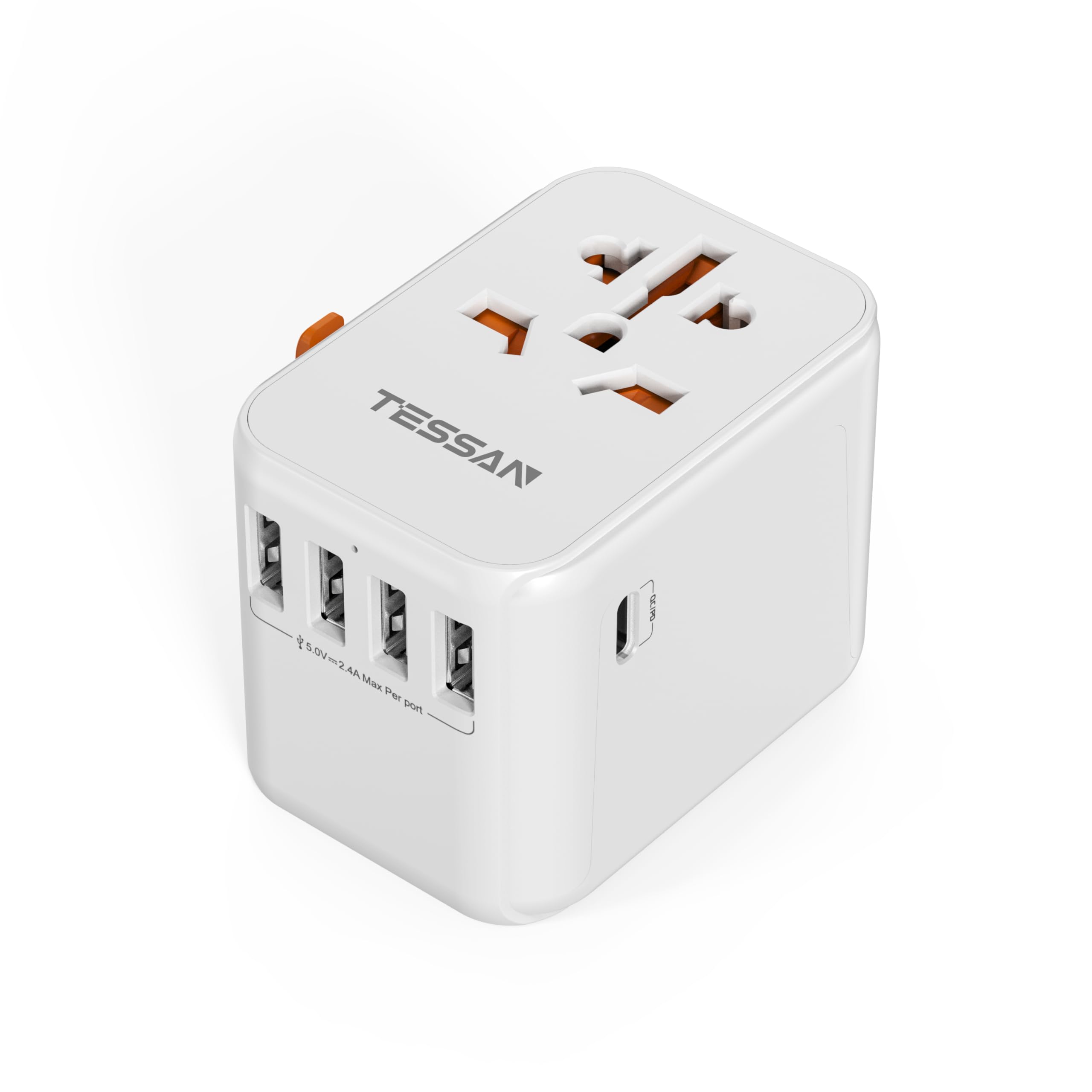 TESSAN Universal Power Adapter - International Plug with 5 USB Outlets