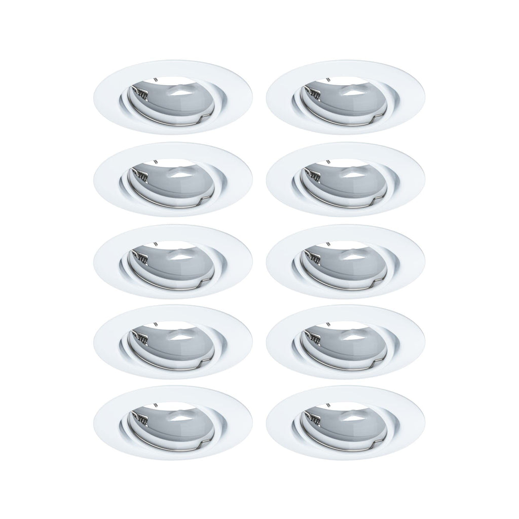 Paulmann 93400 LED Recessed Spotlight – White Round Swivelling 10-Pack