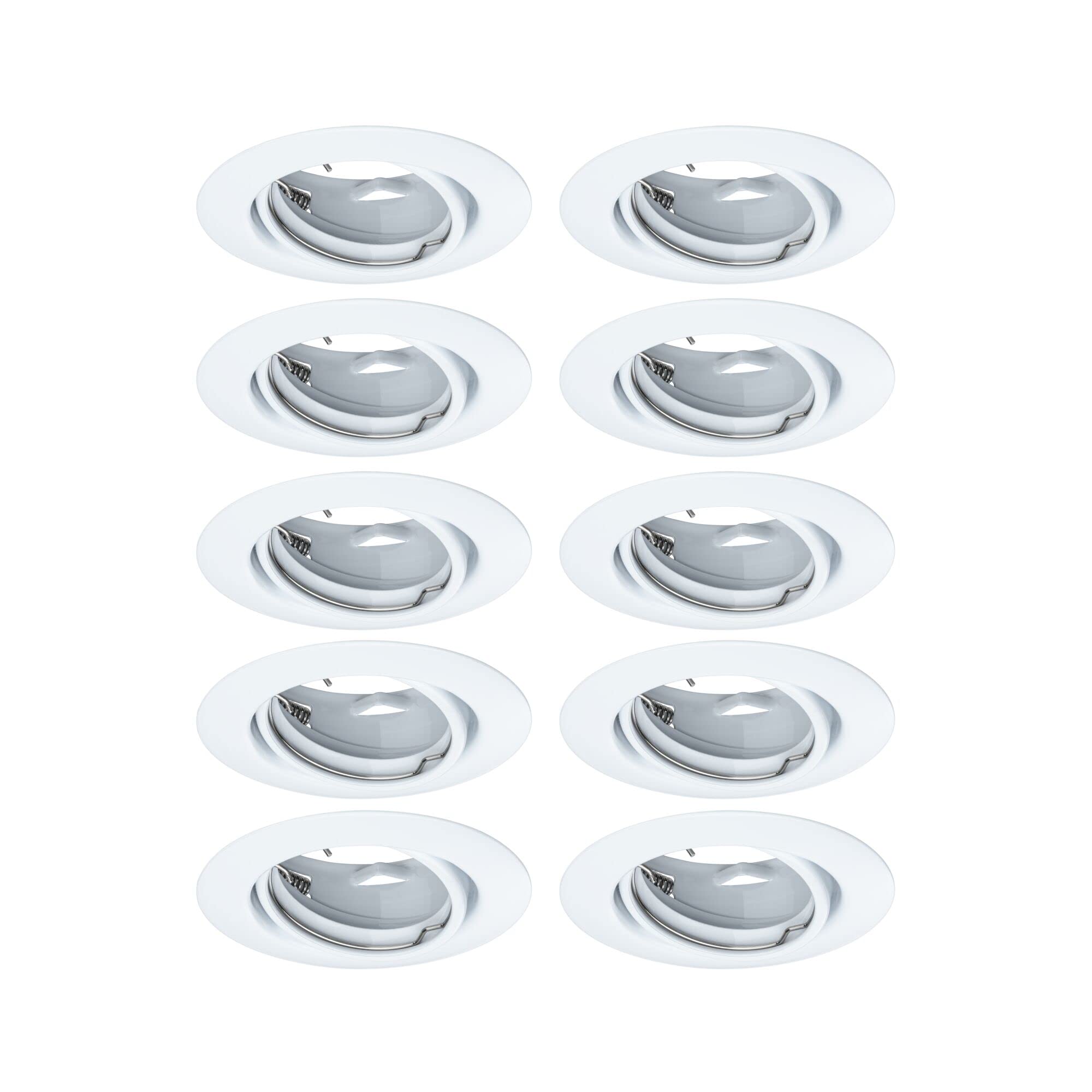 Paulmann 93400 LED Recessed Spotlight – White Round Swivelling 10-Pack