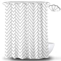 DeKeLaiFu Geometric Shower Curtain – Black and White Polyester with Hooks