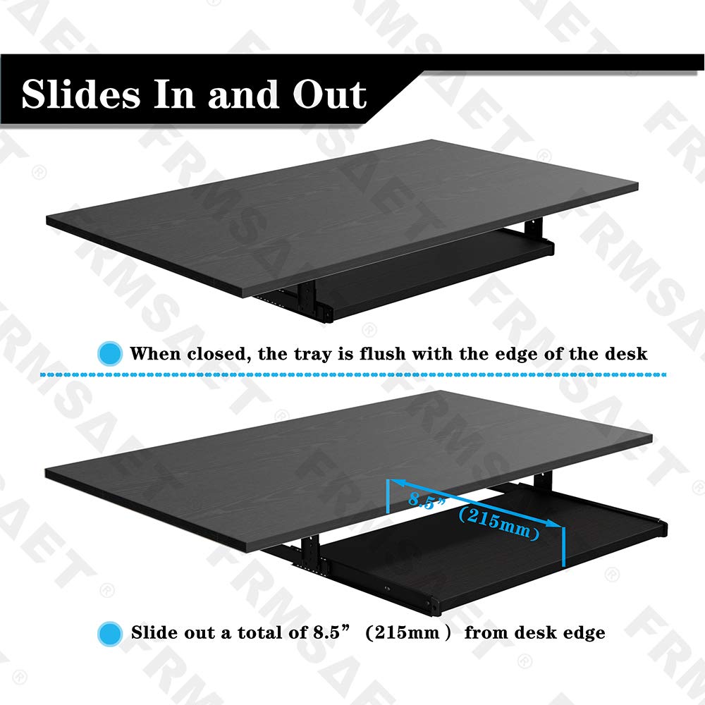 FRMSAET Office Product 20/24/30 inch Keyboard Drawer Tray24 inch, Black