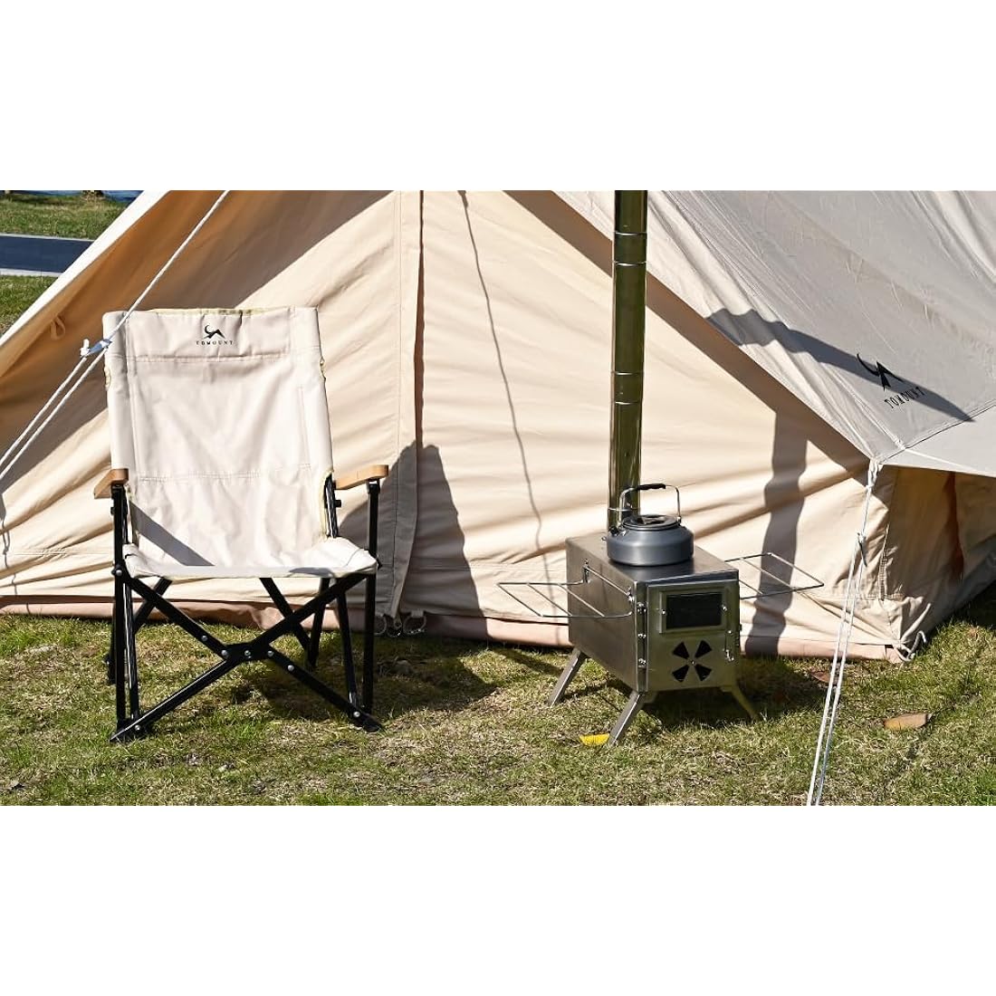 TOMOUNT Portable Wood Burning Tent Stove | Stainless Steel Cookware