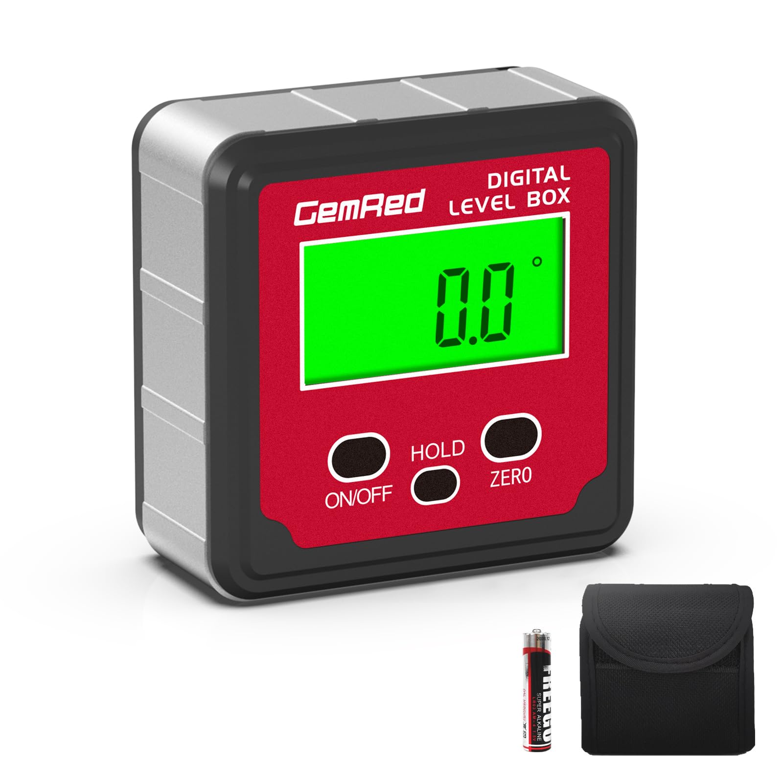 GemRed Digital Level Box | Magnetic Angle Finder & Inclinometer Tool