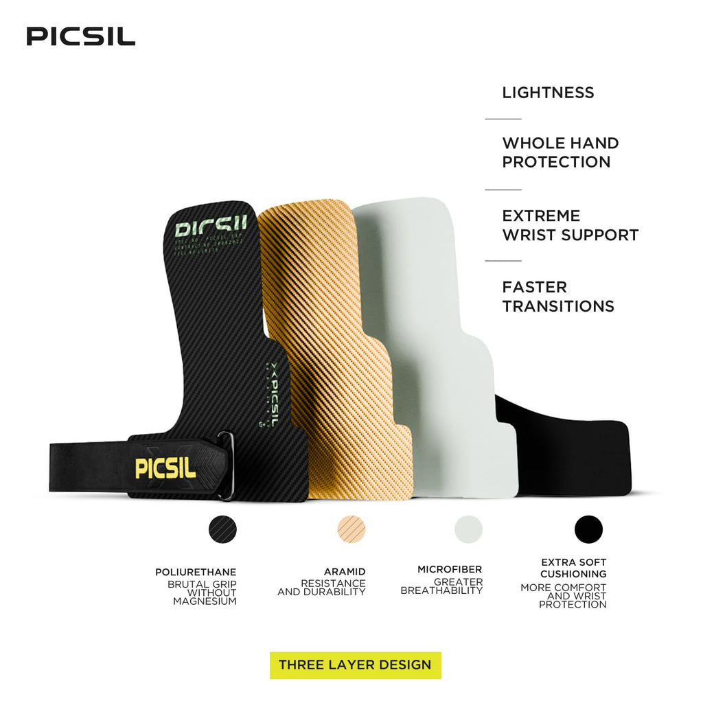 PICSIL Hawk Holeless Hand Grips – Chalkless Cross Training Gloves