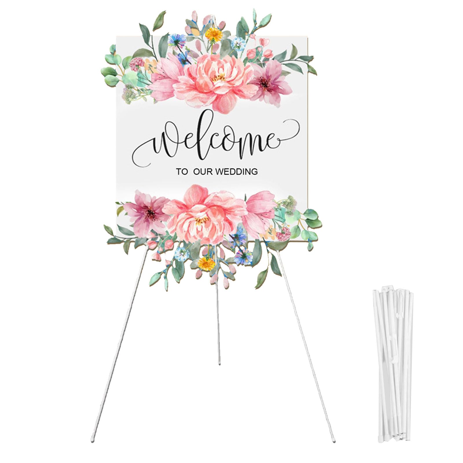 Jolof Store Portable Folding Display Easel – 168cm Metal Tripod, White