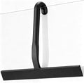 Shower Squeegee with Hook, 25cm Silicone Shower Screen Wiper, Black - image 1