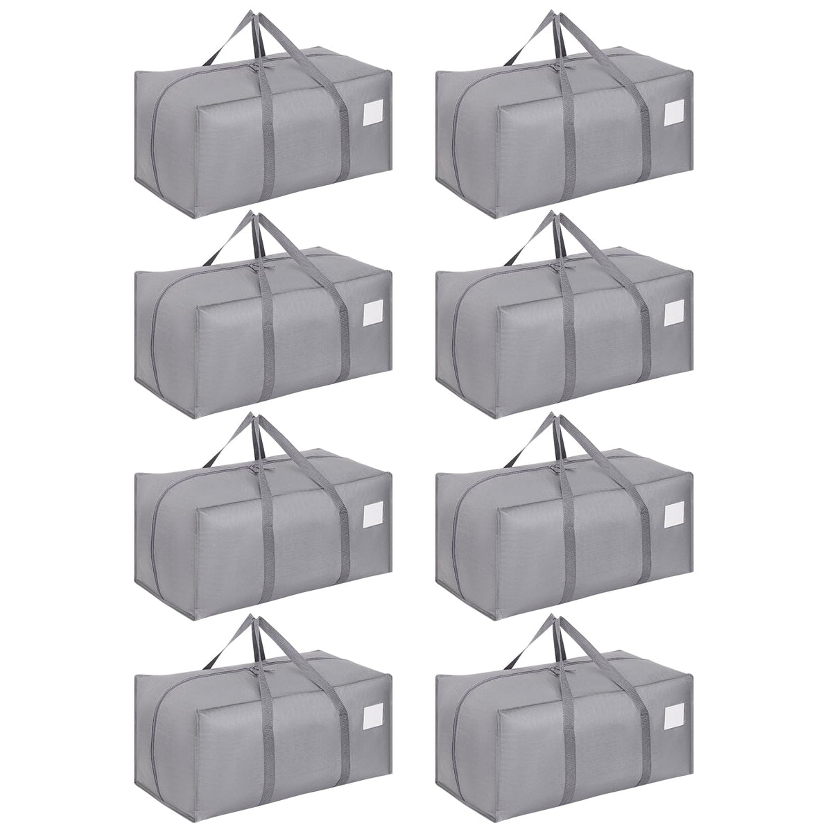 Dntorx 8 Pack 90L Moving Bags, Waterproof Storage Totes, Grey - image 1