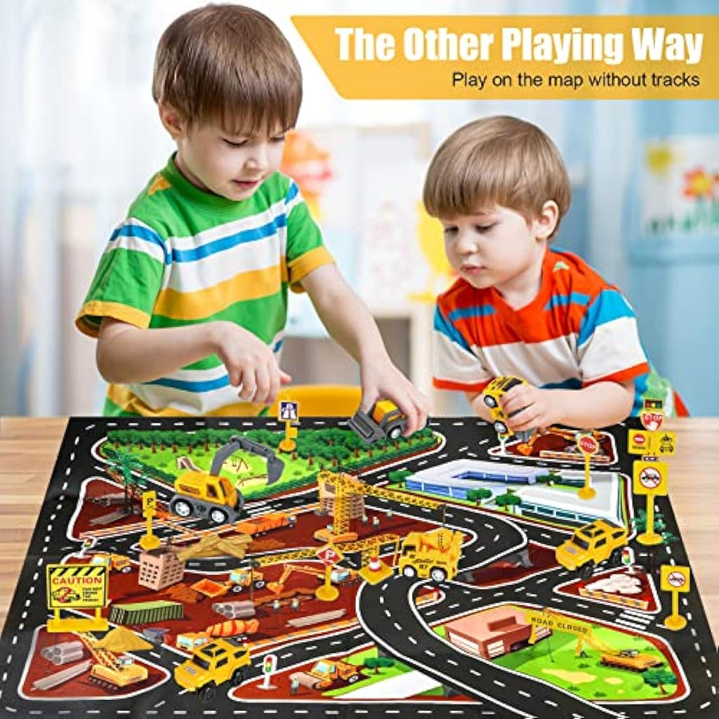Construction Race Track Set – 260 Piece Flexible DIY Toy Kit