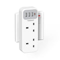 TESSAN Double Plug Extension Socket with 3 USB-A & 1 USB-C Port