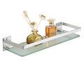 SAYAYO Tempered Glass Bathroom Shelf | Brushed Stainless Steel - 38CM
