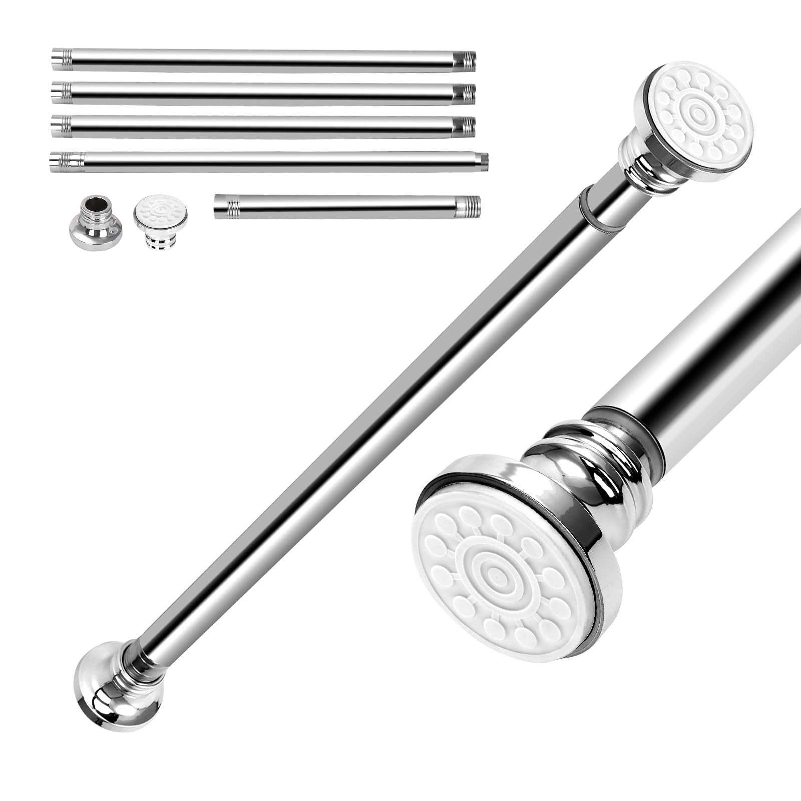 EC Breath Stainless Steel Extendable Shower Curtain Tension Pole – 304.5cm