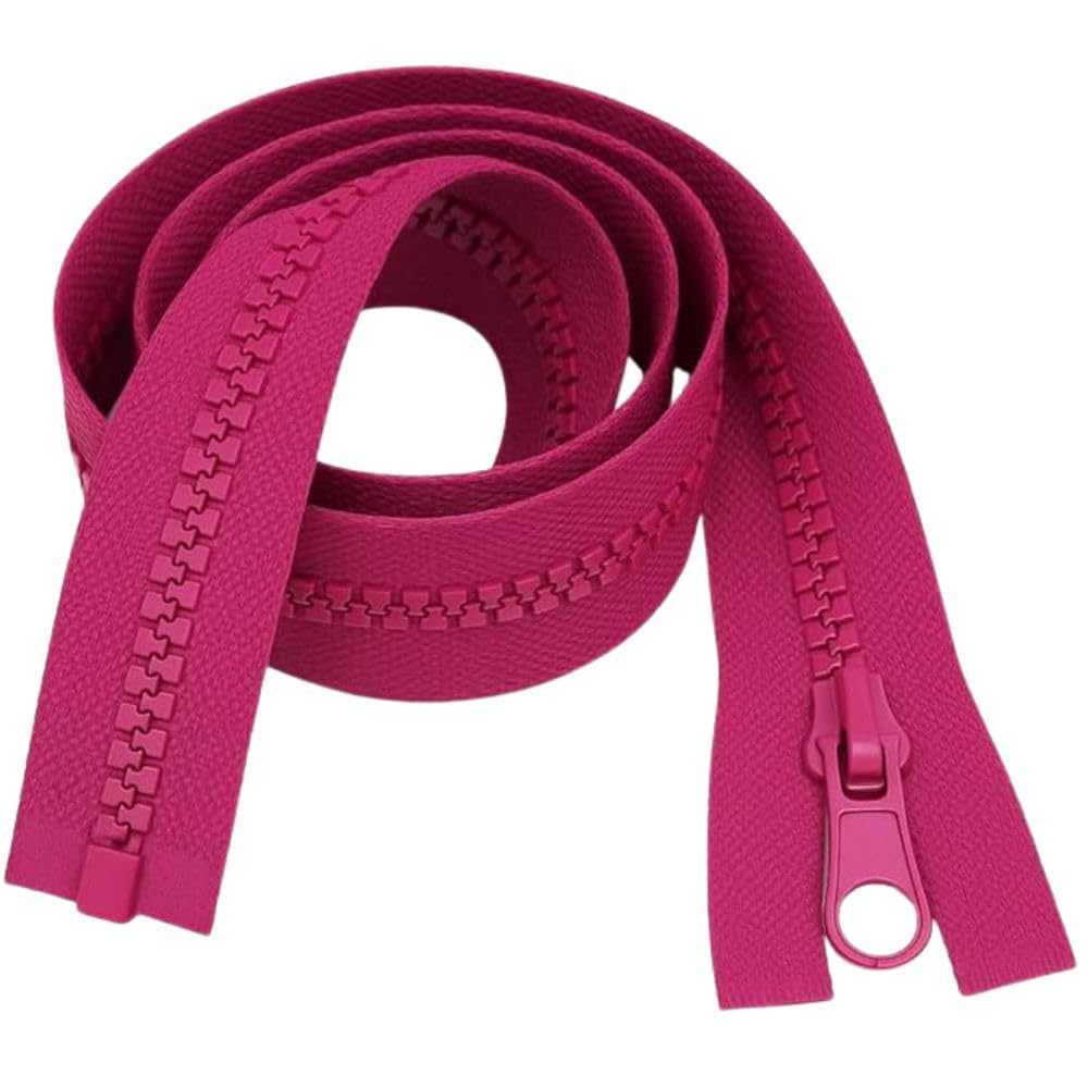 34" 86cm Fuchsia Chunky Zip - Heavy-Duty Open-Ended Separating - image 1