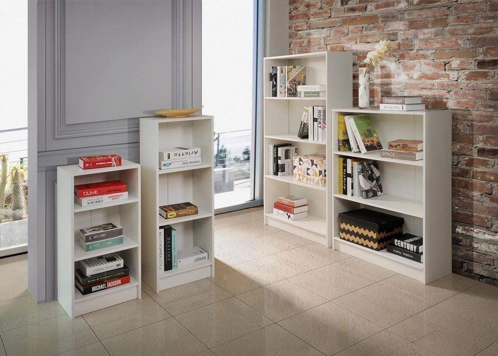 Timber Art Design UK 3 Tier Bookcase Medium Narrow Tall Shelf Rack Contemporary Organizer Display Shelving Unit for Modern Living Room, Office Space - image 4