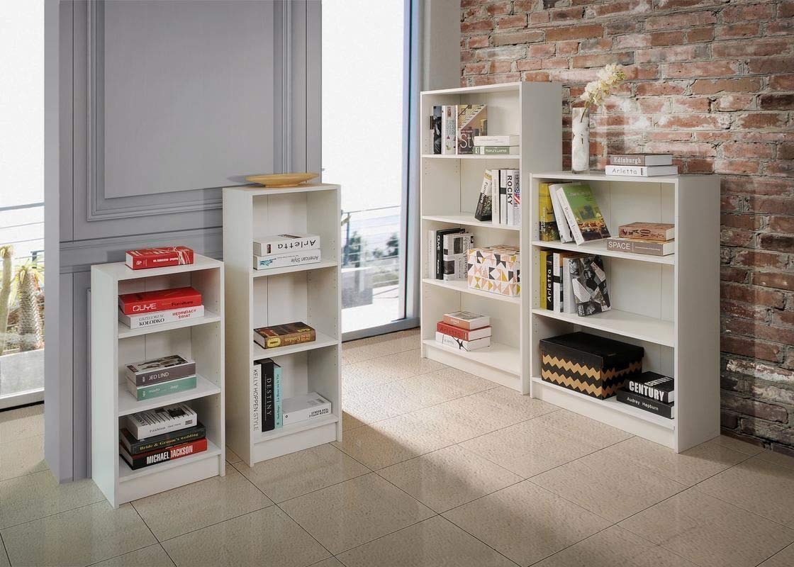Timber Art Design UK 3 Tier Bookcase Medium Narrow Tall Shelf Rack Contemporary Organizer Display Shelving Unit for Modern Living Room, Office Space - image 4