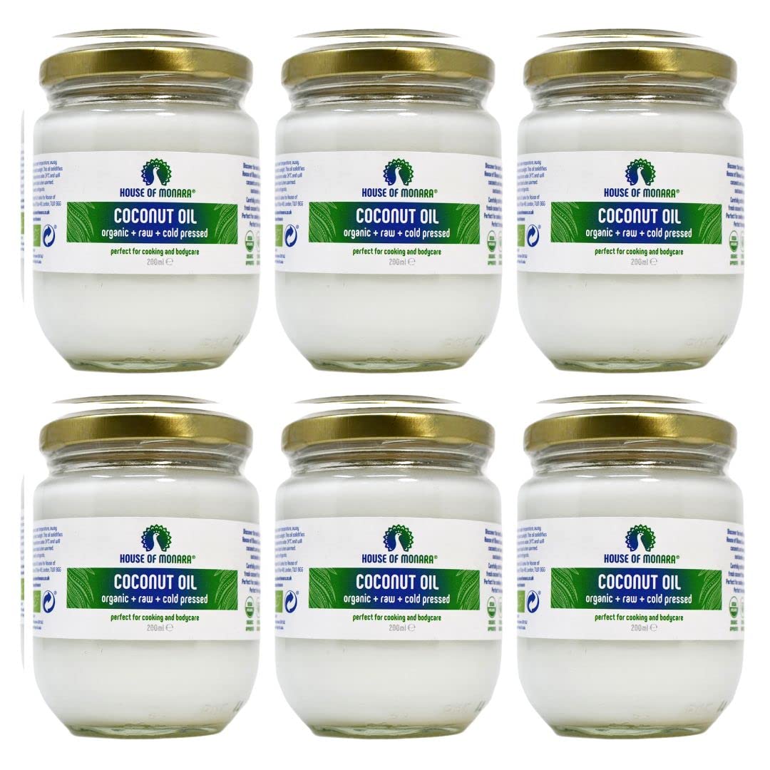 House of Monara Organic Extra Virgin Coconut Oil - 1200ml (6x200ml)