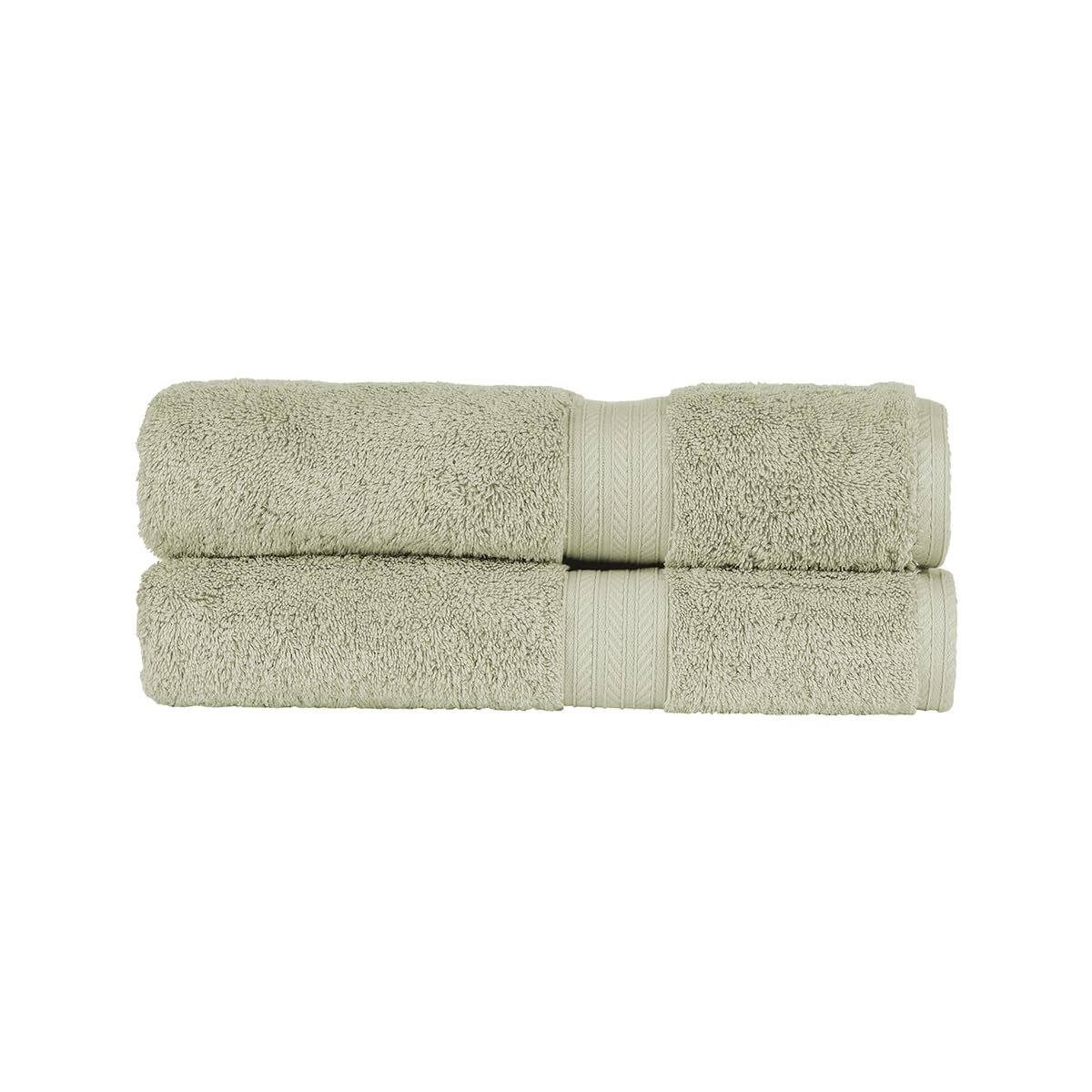 Christy Renaissance 2 Bath Towels Set | Thyme Green | 100% Egyptian Cotton Pile | Luxuriously Soft and Super Absorbent | 675 GSM - image 1