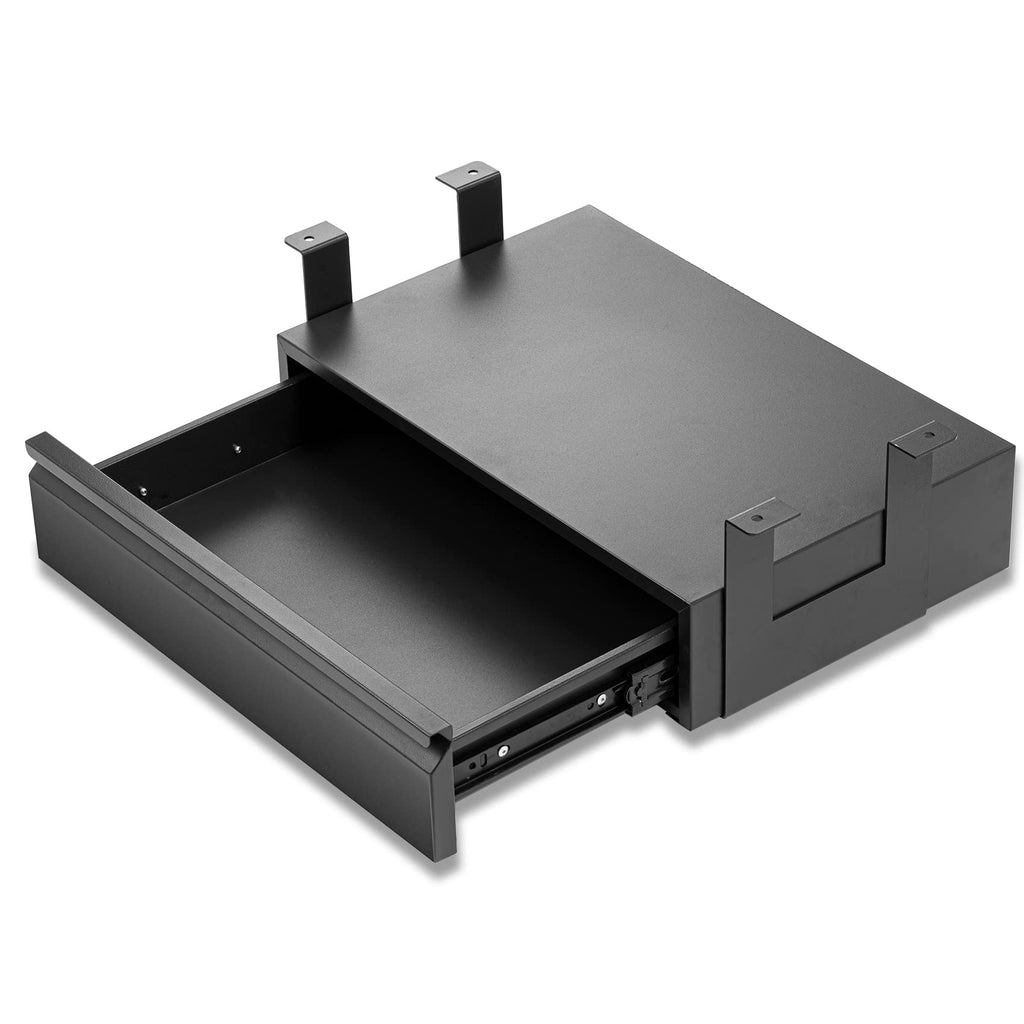 OSteed Large Under Desk Drawer – Metal Pull-out Storage Organizer, Black