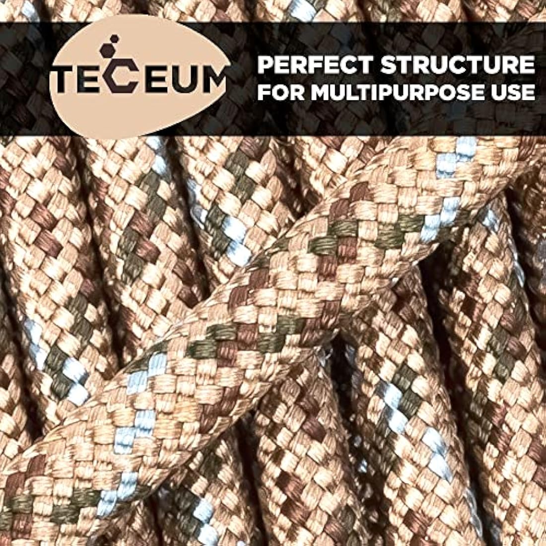 TECEUM 550lb Paracord – 4mm Nylon Tactical Rope for Survival and Camping