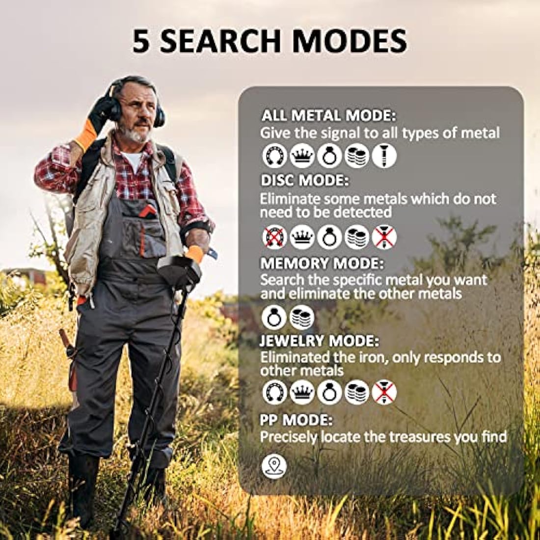 DR.ÖTEK Metal Detector for Adults – IP68 Waterproof with LCD Display