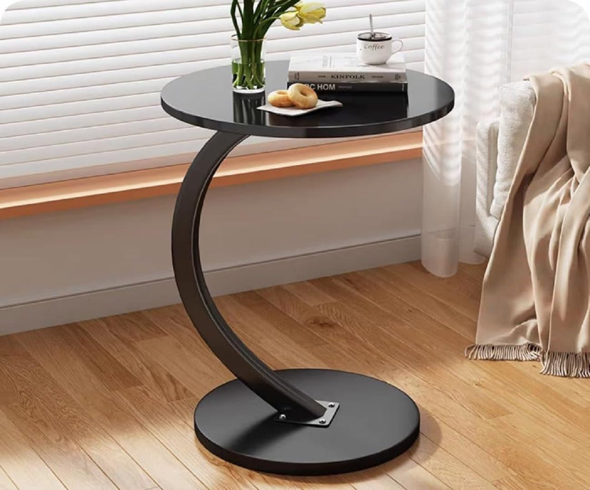 ZOYIZEN Side Table Wooden Black, End Table C-shaped, 40 * 60 CM （Ø*H） - image 2