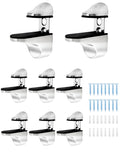 QWORK Adjustable Glass Shelf Bracket | Zinc Alloy Wall Mount - 8 Pack
