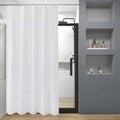 EurCross Narrow White Shower Curtain | 120x180cm Weighted Polyester Liner