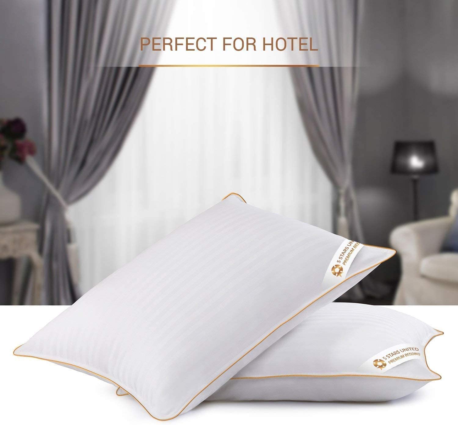 5 Stars United Queen Bed Pillows 2-Pack | Cotton Down Alternative